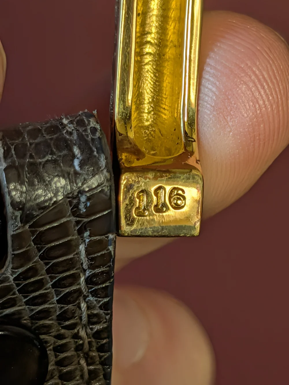 KIESELSTEIN-CORD 925 Sterling Silver Gold Vermeil Lizard Skin MCM Belt 32